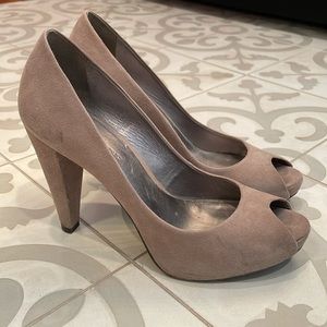 Taupe, suede Banana Republic Peep toe high  heels